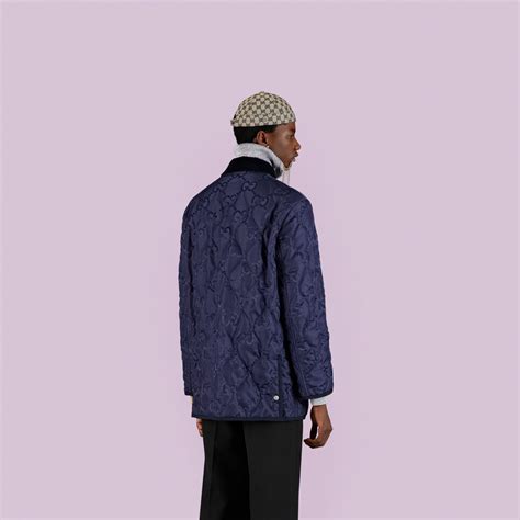 Quilted GG jumbo jacket in blue 